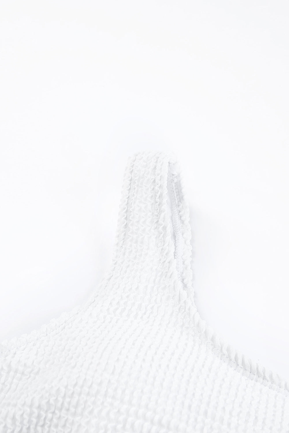 White One-Shoulder Textured Bikini – Minimalist Chic Swimwear