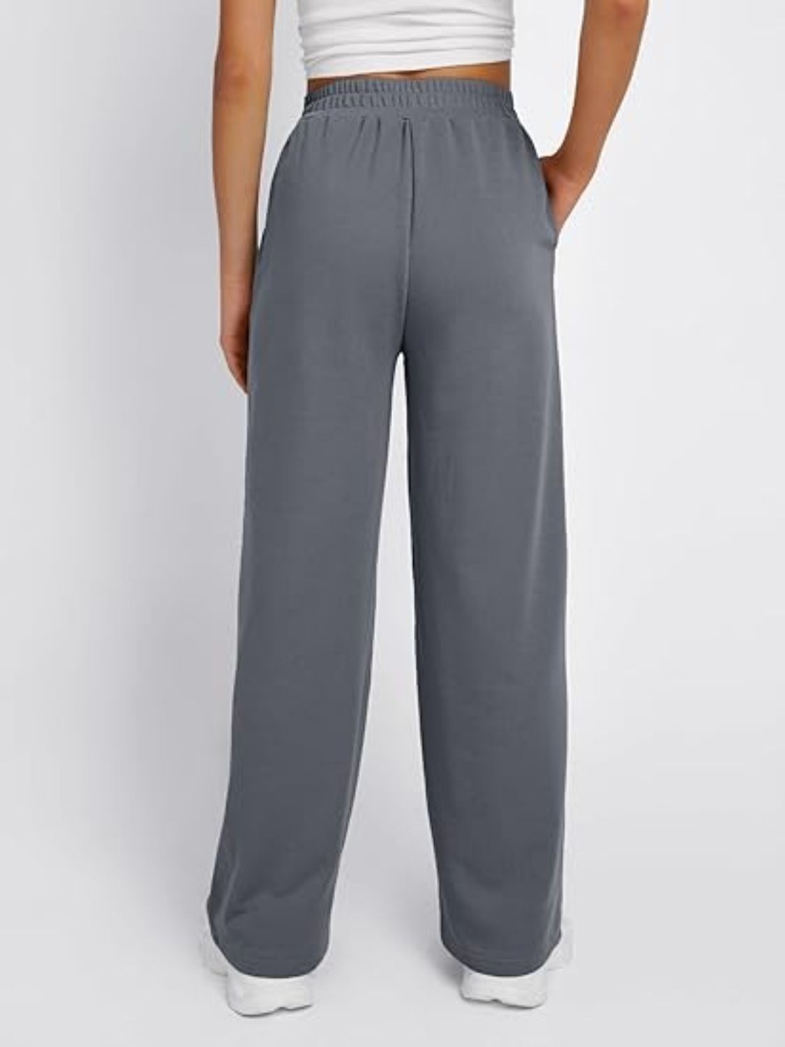 V-Shape Elastic Waist Wide-Leg Pants