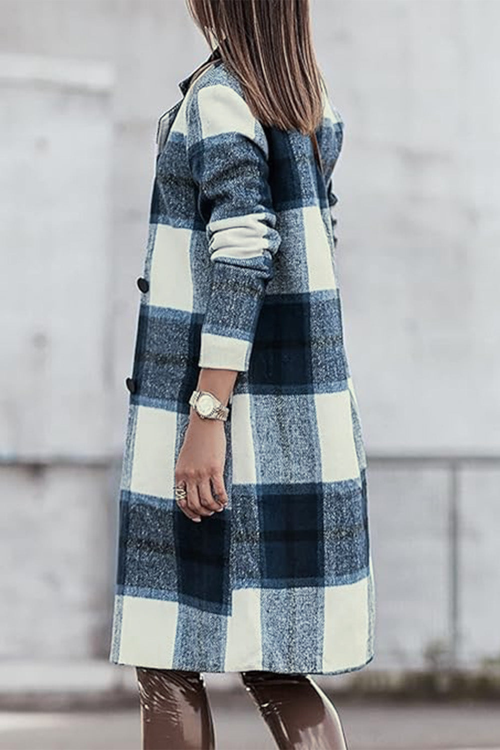 Chic Plaid Long Coat