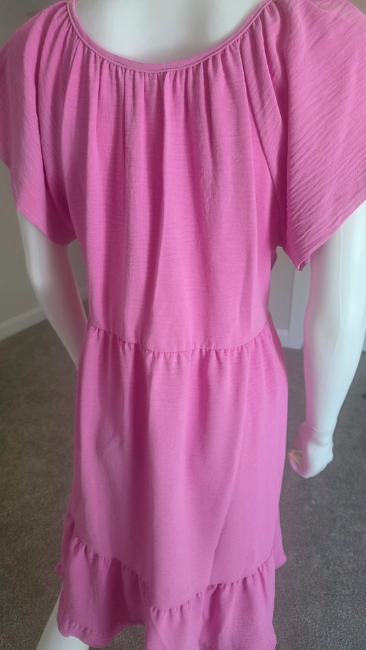 Reborn J Pink Tiered Ruffle Dress – Size XL