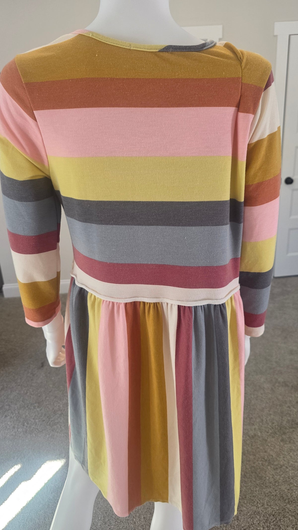 Entro Multicolor Striped Empire-Waist Dress – Size XL