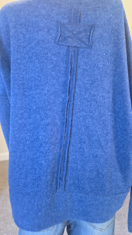 Zenana Blue Oversized Sweater – L/XL – Cozy Casual Pullover