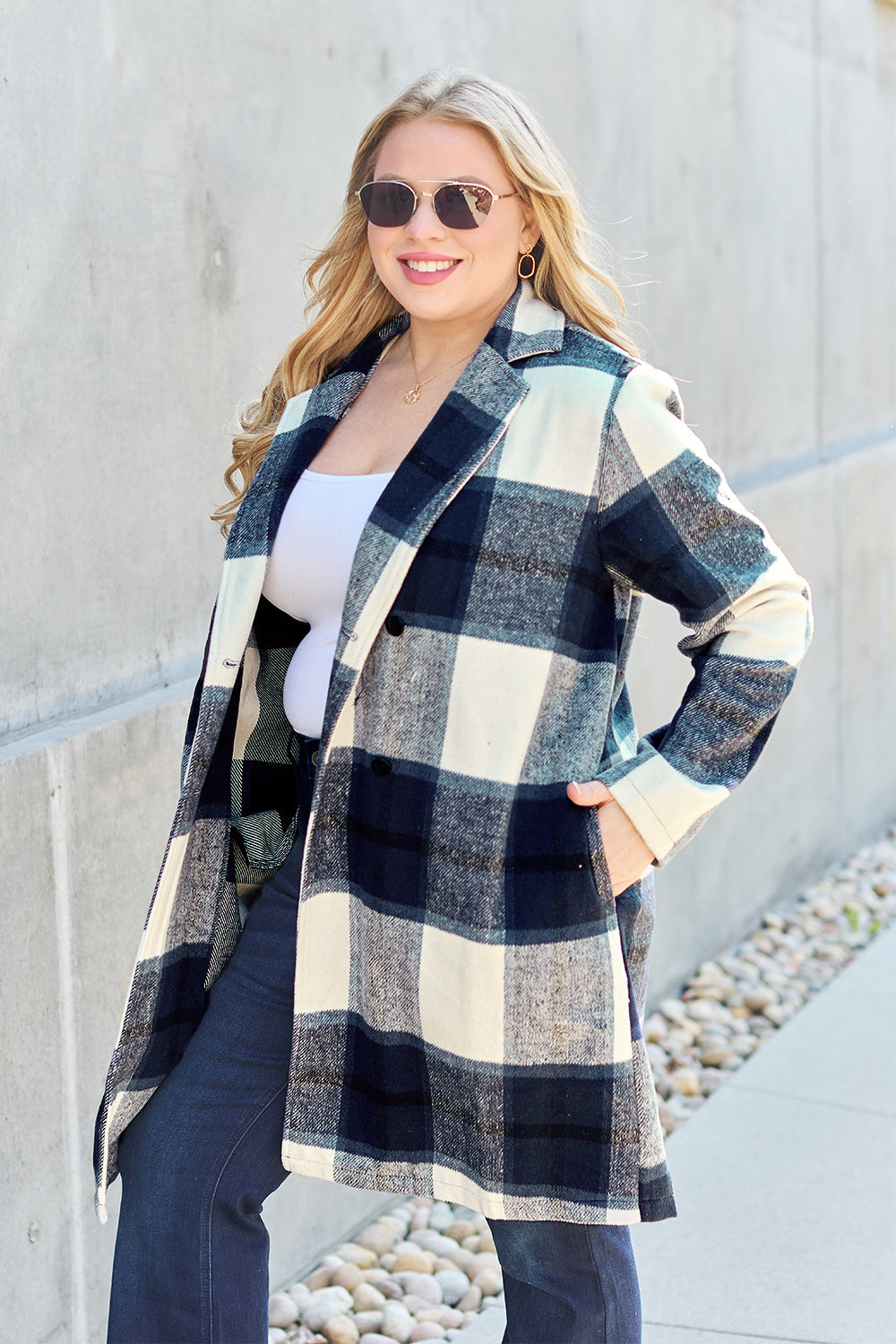 Chic Plaid Long Coat