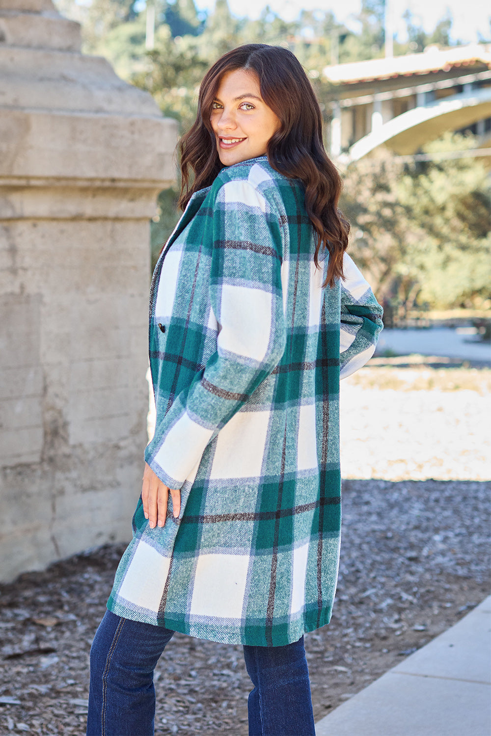 Chic Plaid Long Coat