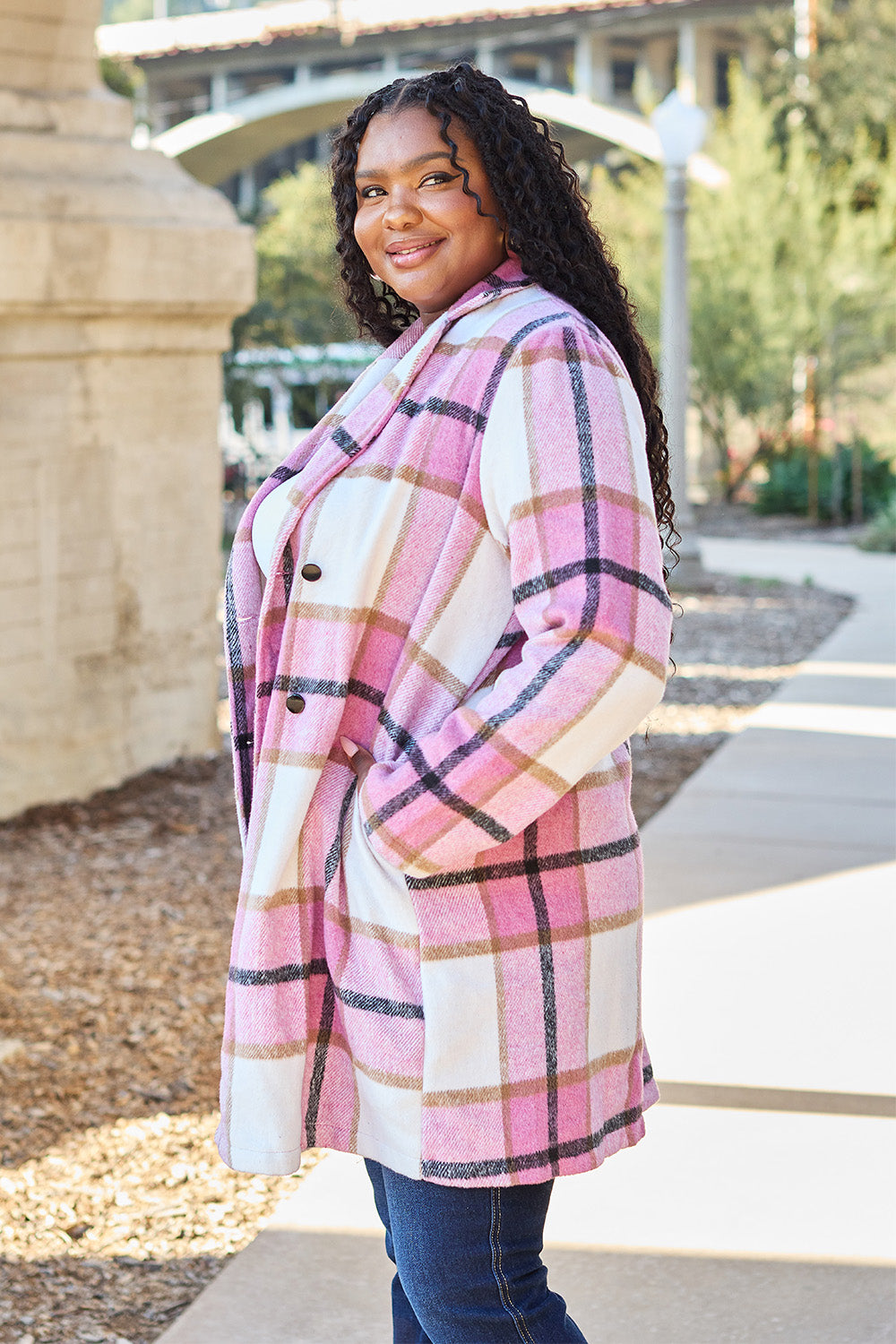 Chic Plaid Long Coat