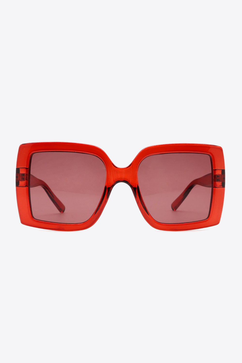 Bold Red Square Frame Sunglasses