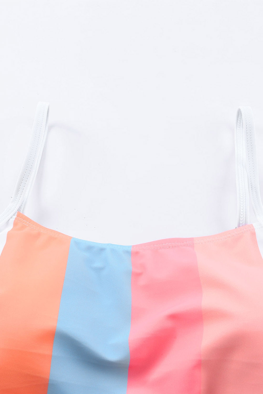 Pastel Striped High-Waisted Bikini – Vintage-Inspired Beach Look