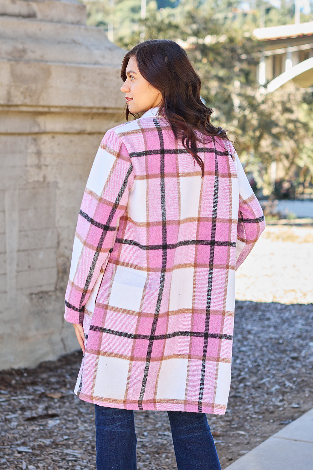Chic Plaid Long Coat
