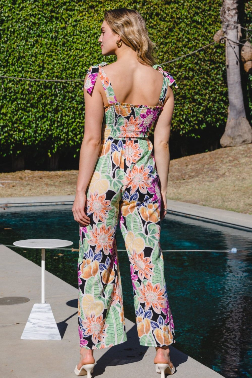 Tropical Floral Wide-Leg Jumpsuit