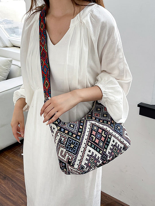 Boho-Inspired Woven Shoulder Bag Set