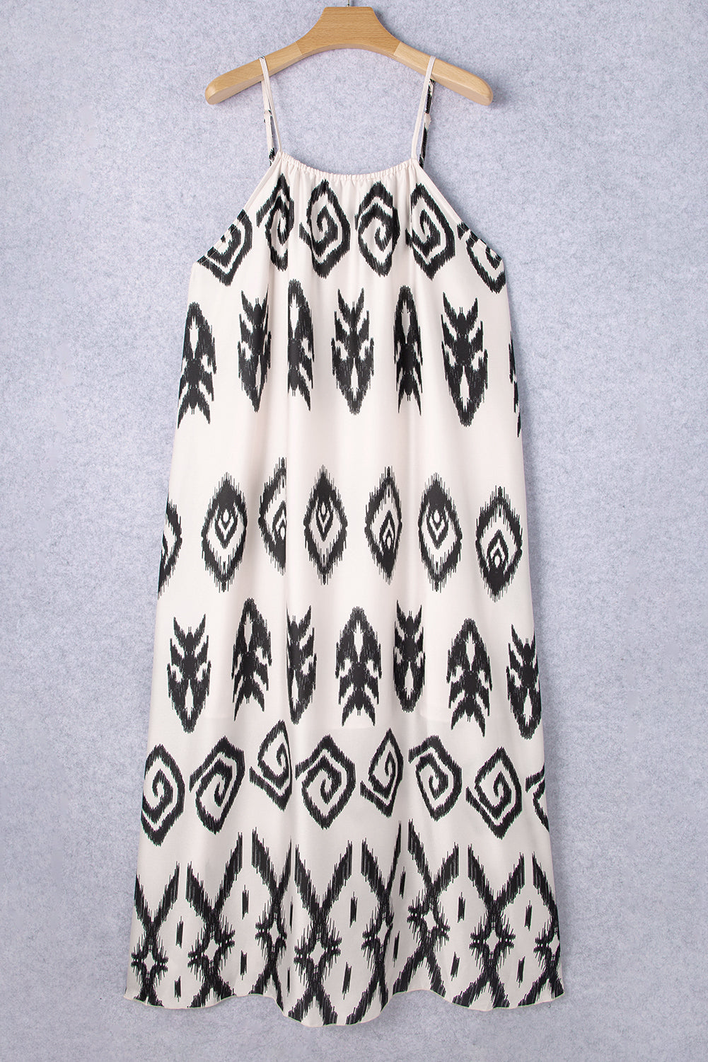 Plus Size Boho Ikat Print Maxi Dress