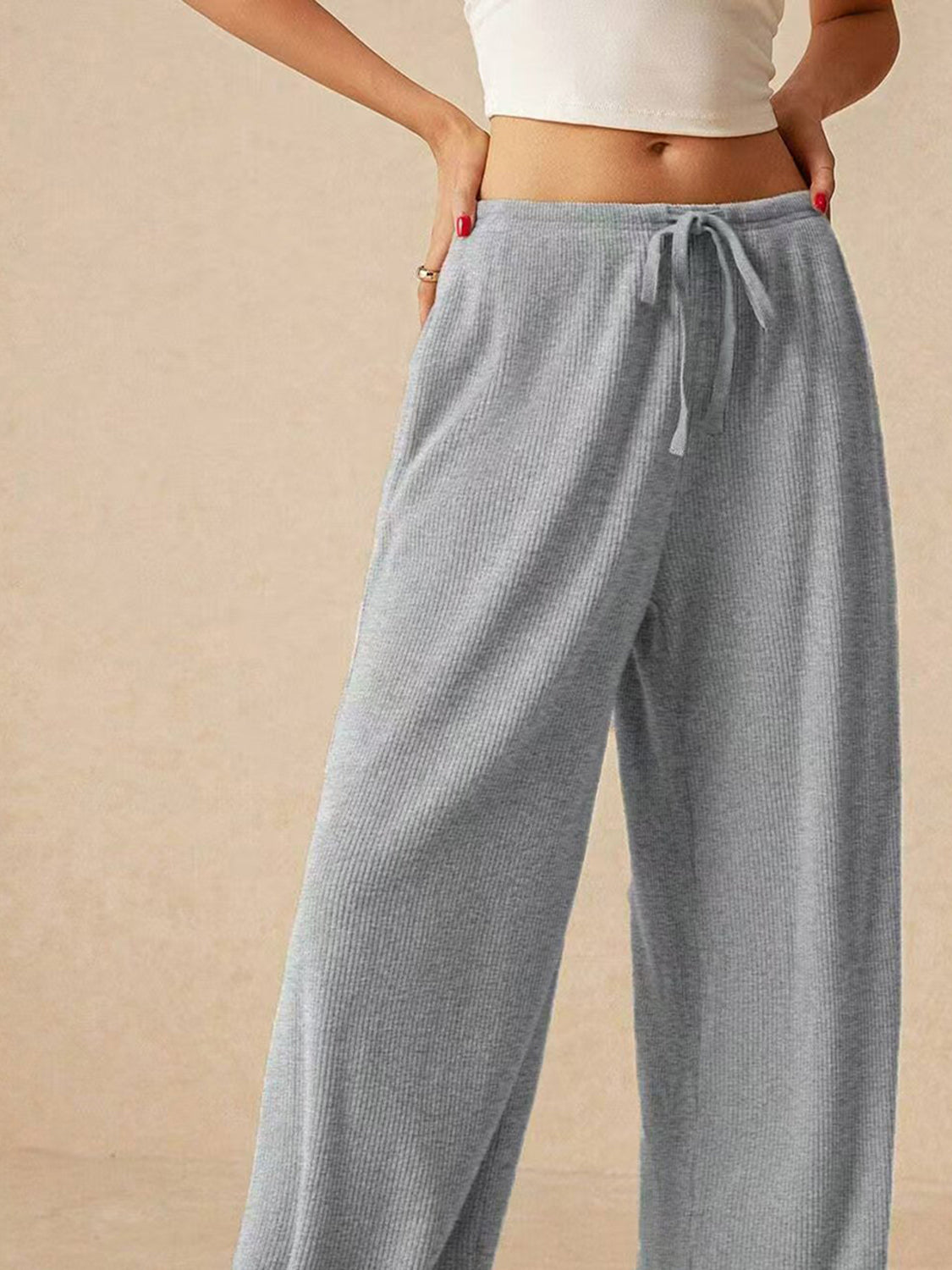 Cozy Ribbed Wide-Leg Lounge Pants