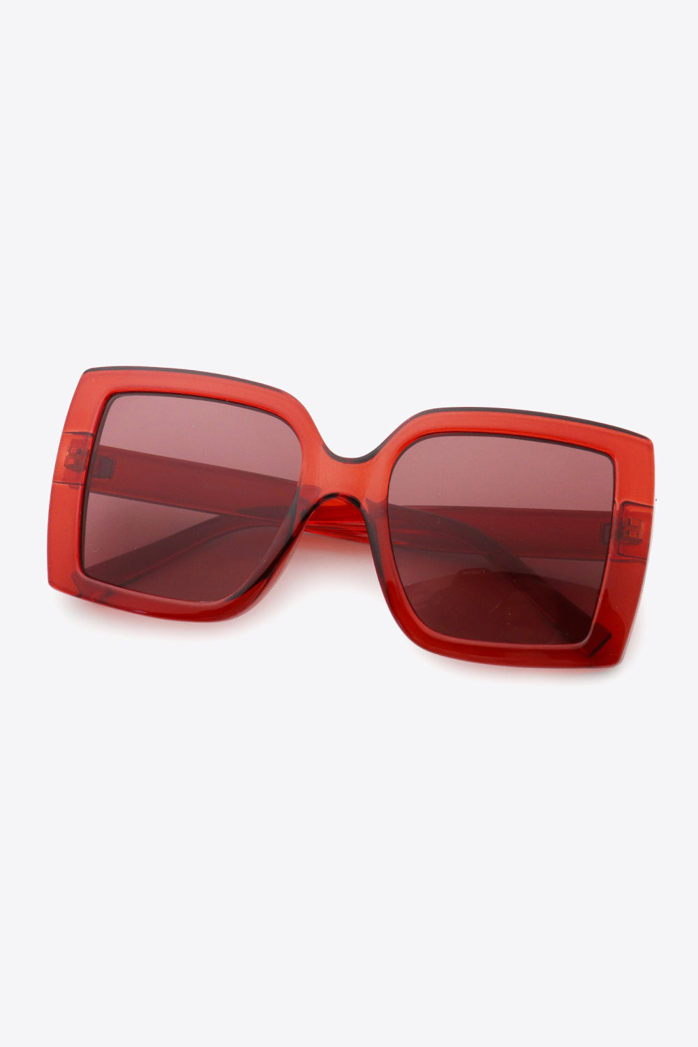 Bold Red Square Frame Sunglasses