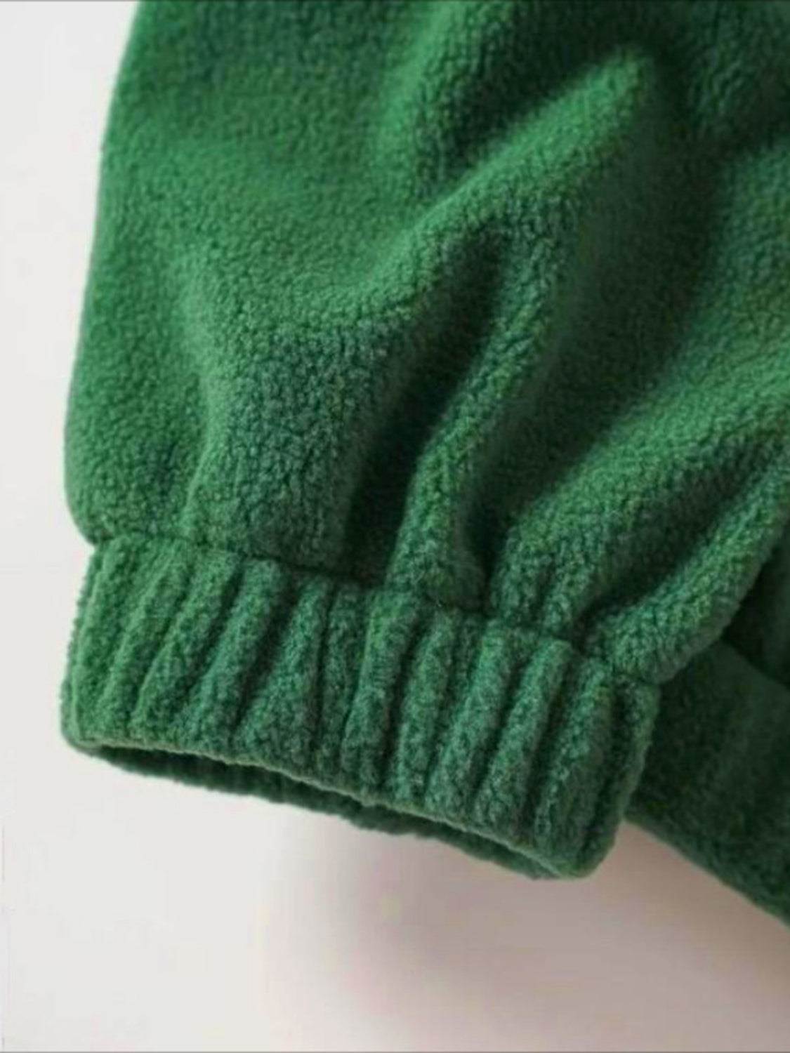 Festive Green Fleece Quarter-Zip Pullover