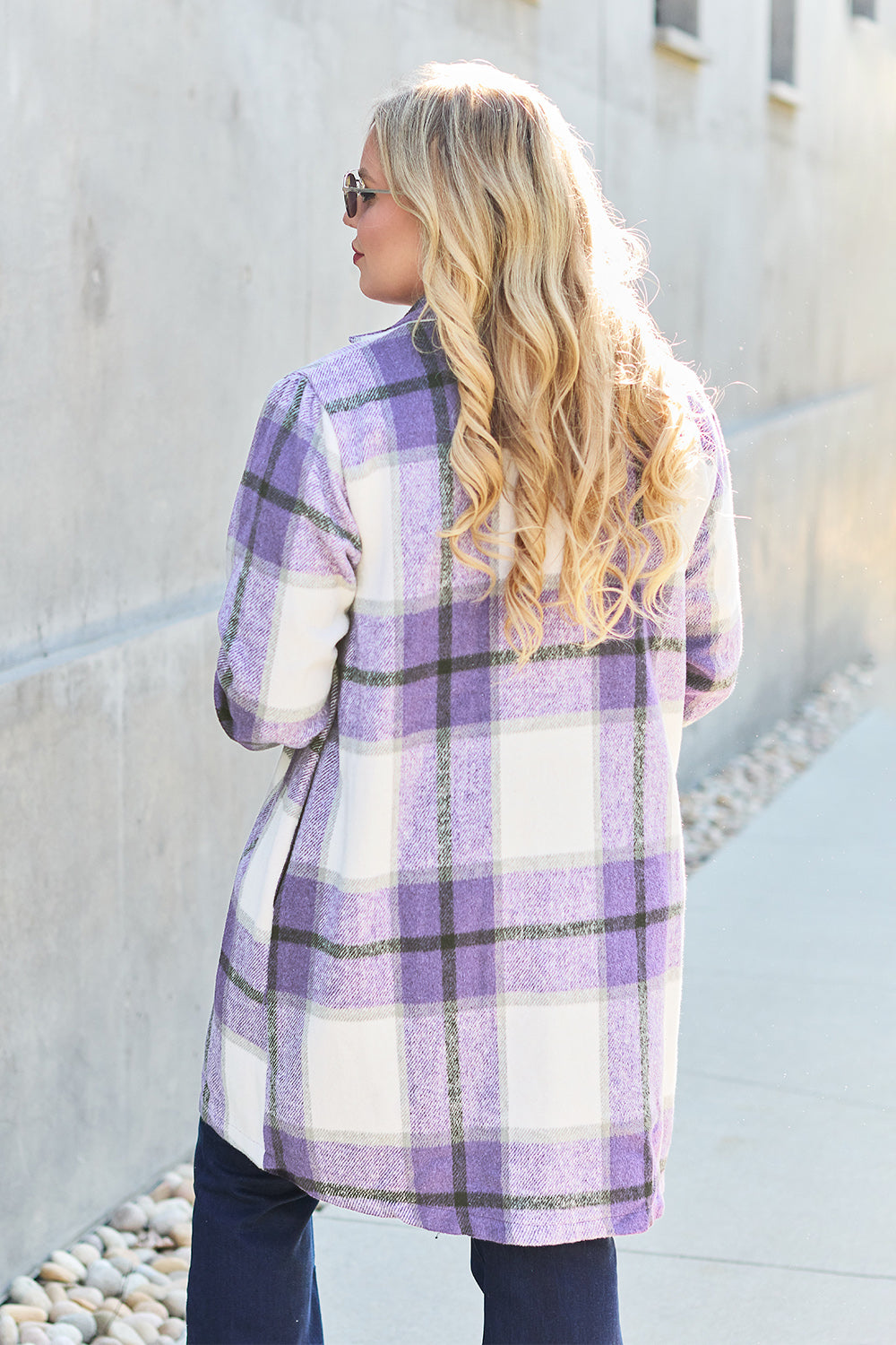 Chic Plaid Long Coat