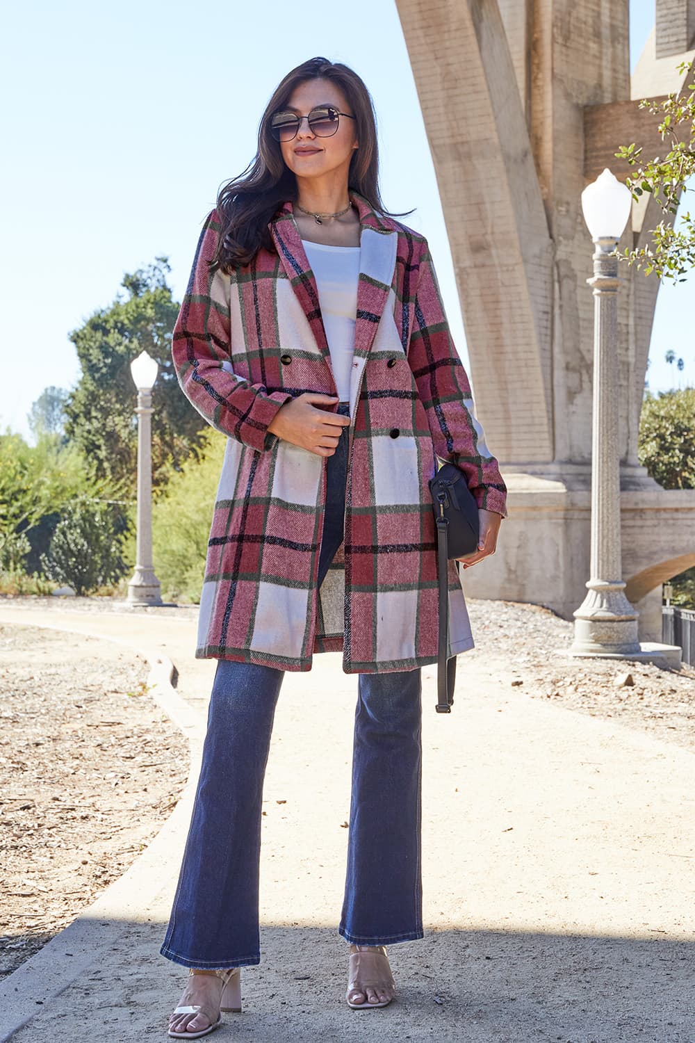 Chic Plaid Long Coat