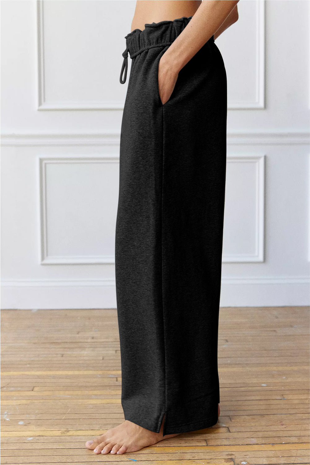 Wide-Leg Drawstring Lounge Pants