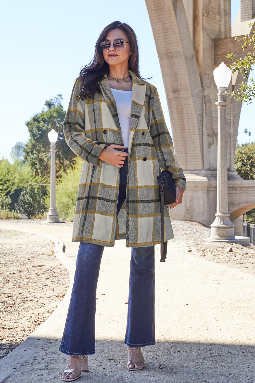 Chic Plaid Long Coat