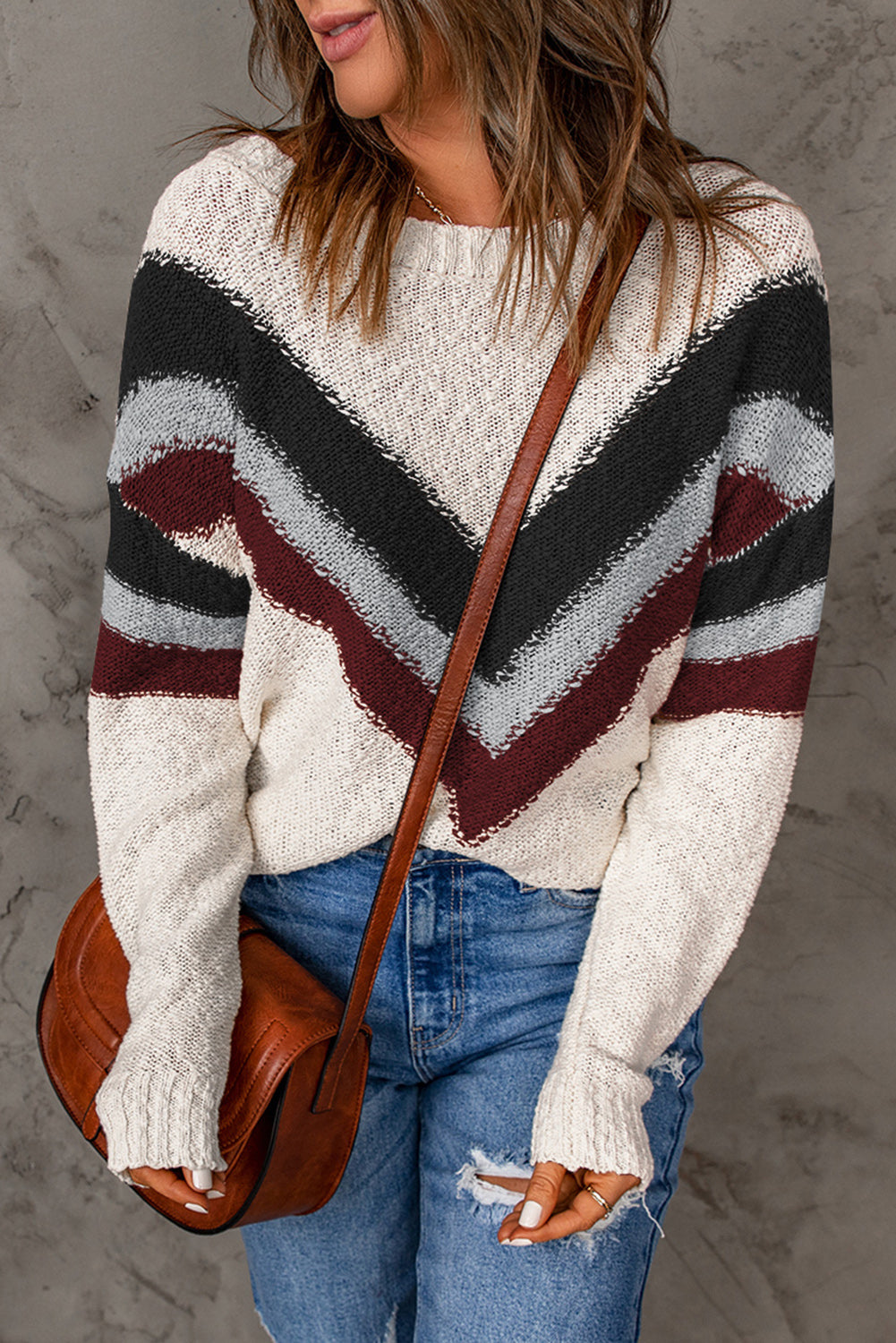 Chevron Knit Sweater - Cozy & Chic