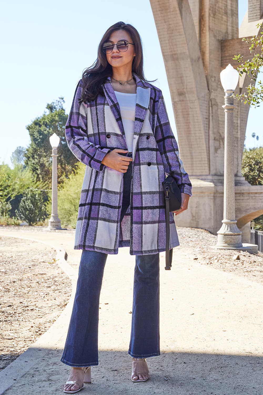 Chic Plaid Long Coat