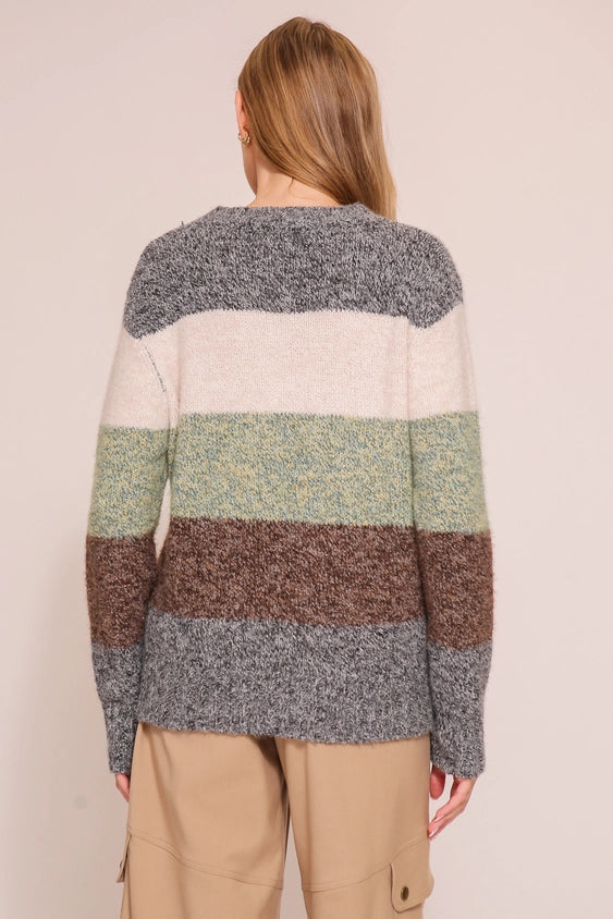 Colorblock Stripe Sweater (Cozy Knit Pullover)