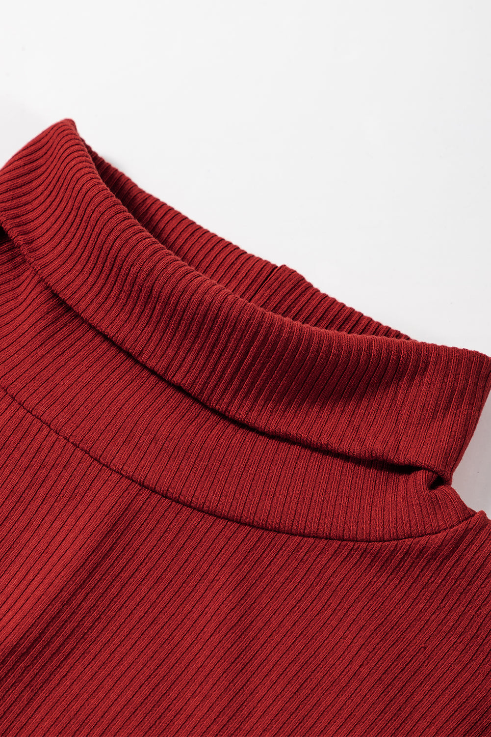 Chic Ribbed Long-Sleeve Turtleneck Dress