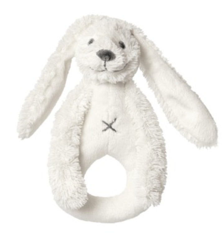 Plush Bunny Baby Rattle Toy (Soft Stuffed Ring Rattle | Ivory)