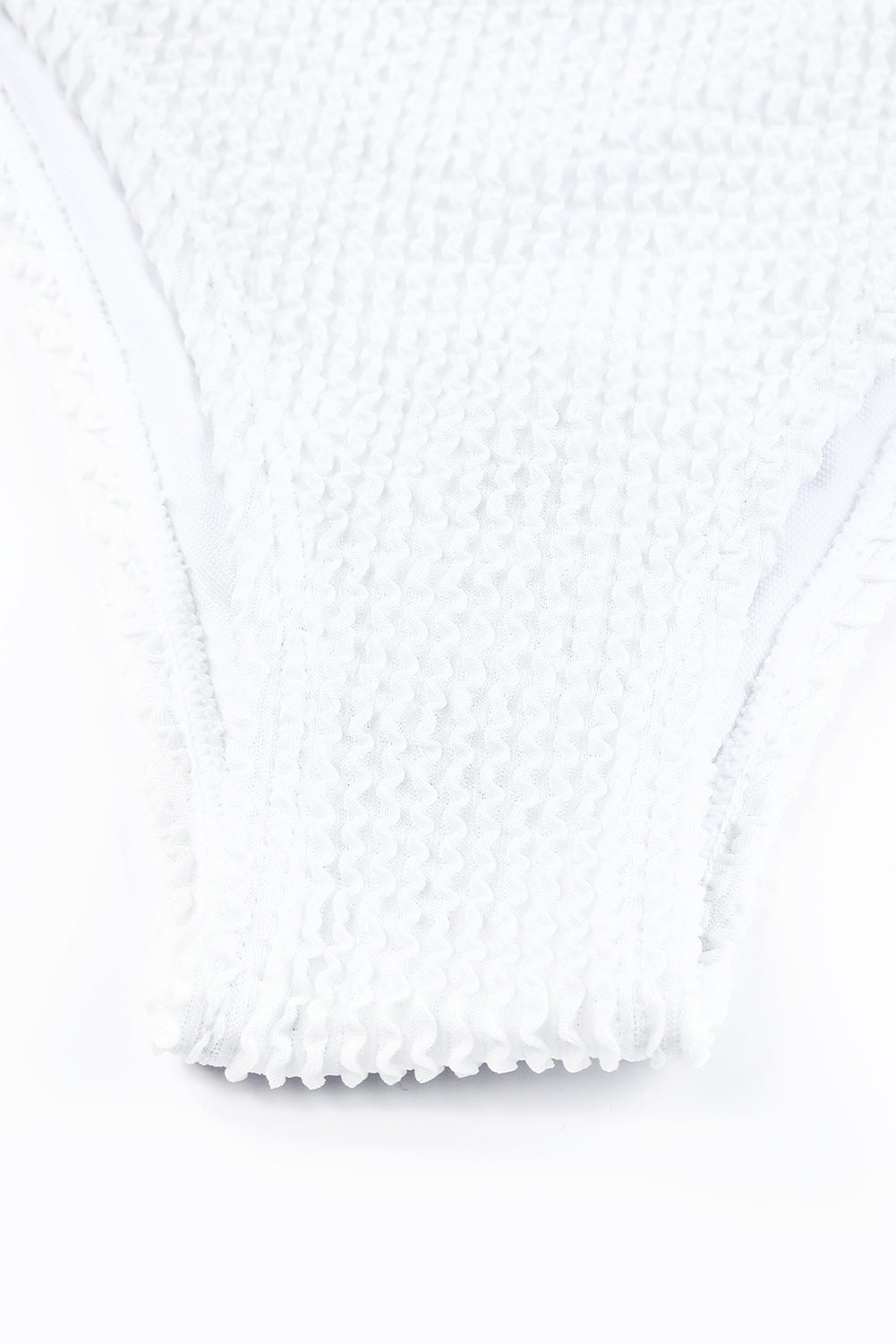 White One-Shoulder Textured Bikini – Minimalist Chic Swimwear