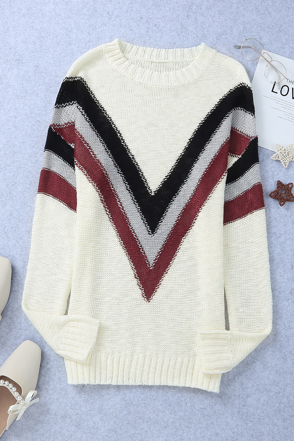 Chevron Knit Sweater - Cozy & Chic