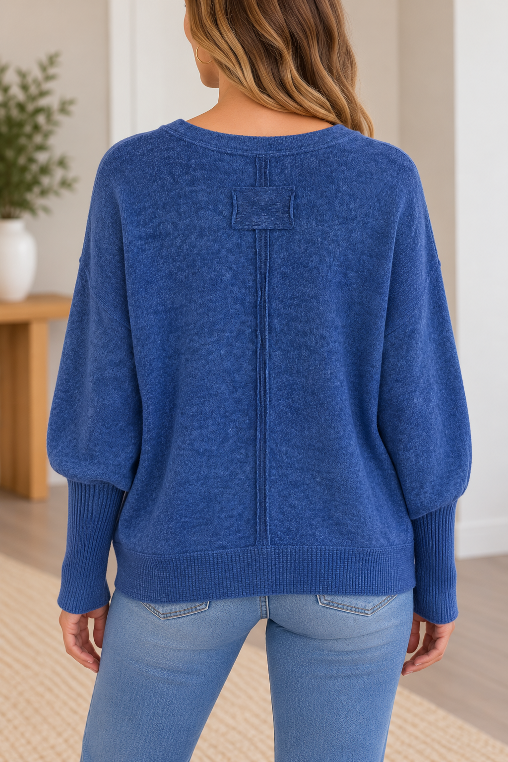 Zenana Buttery Soft Cobalt Blue Oversized Knit Sweater โ Size XL