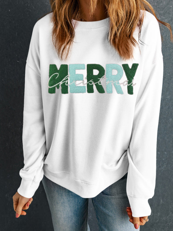 Festive "Merry Christmas" Graphic Sweatshirt