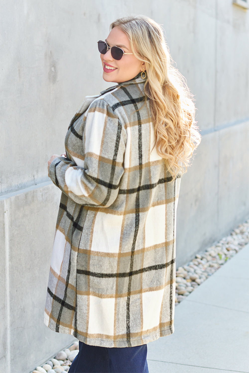 Chic Plaid Long Coat