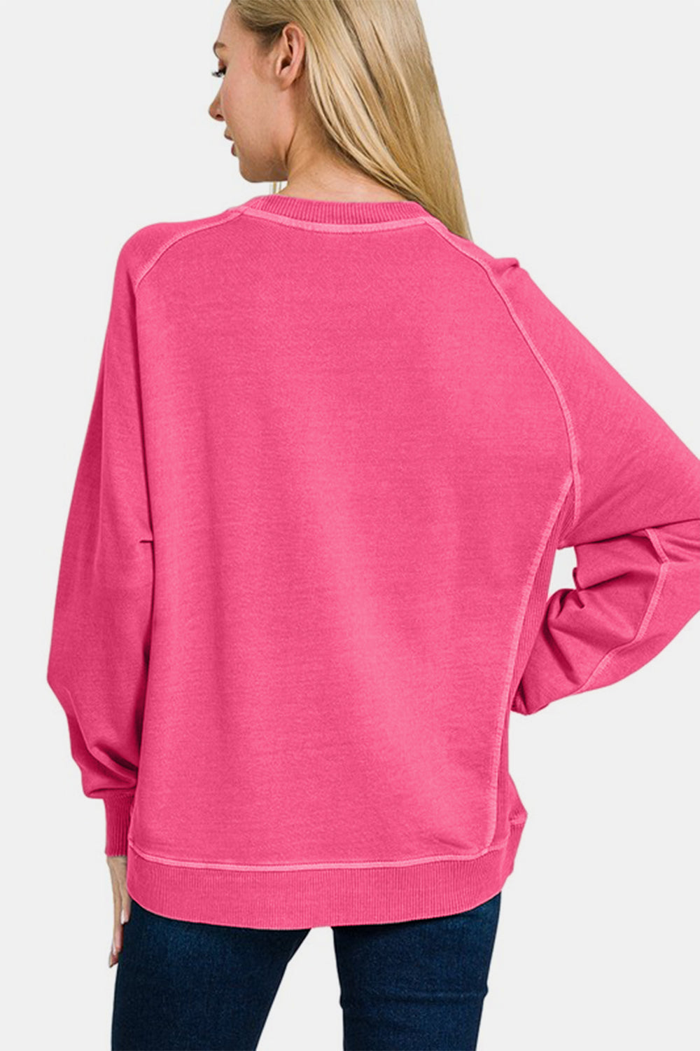 Cozy Crewneck Sweatshirt - Vibrant Pink