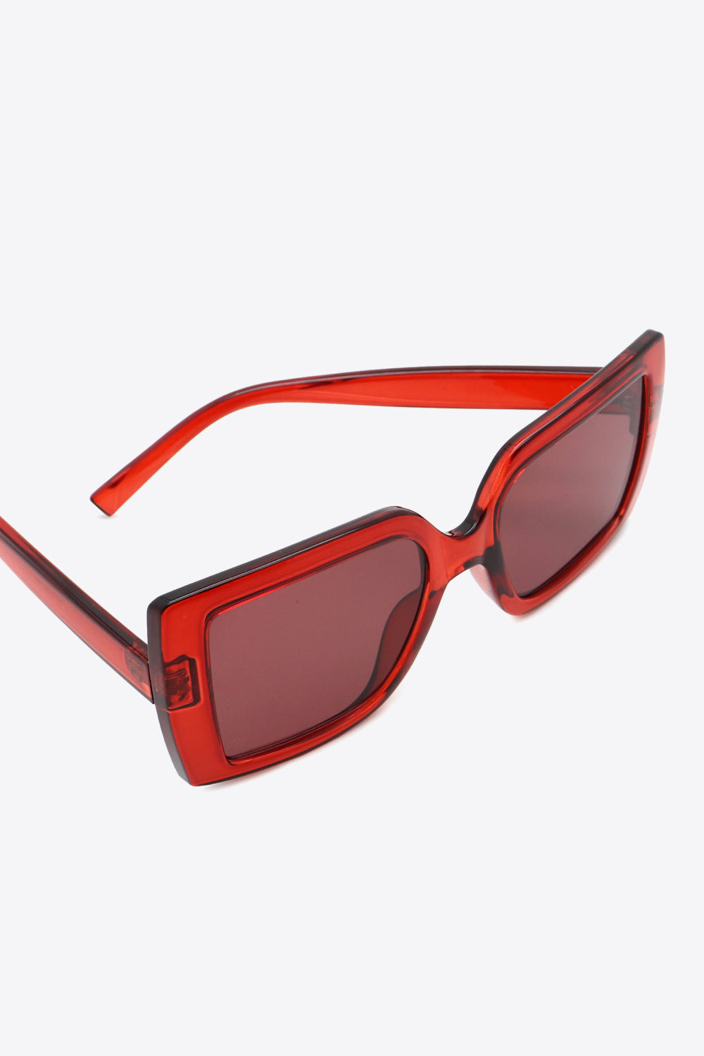 Bold Red Square Frame Sunglasses
