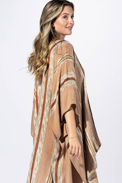 Desert Stripe Kimono Cardigan (Lightweight Boho Duster)