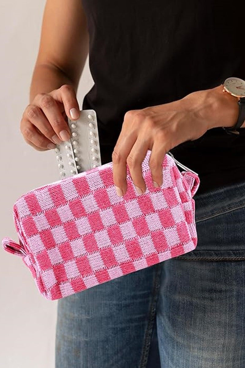 Checkered Travel Pouch