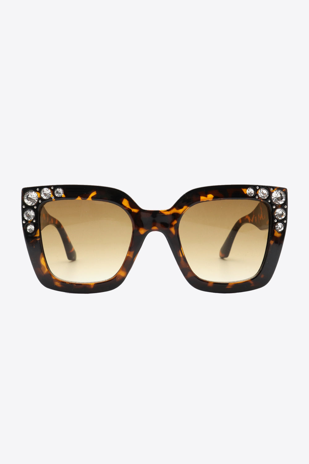 Glam Rhinestone Embellished Square Sunglasses