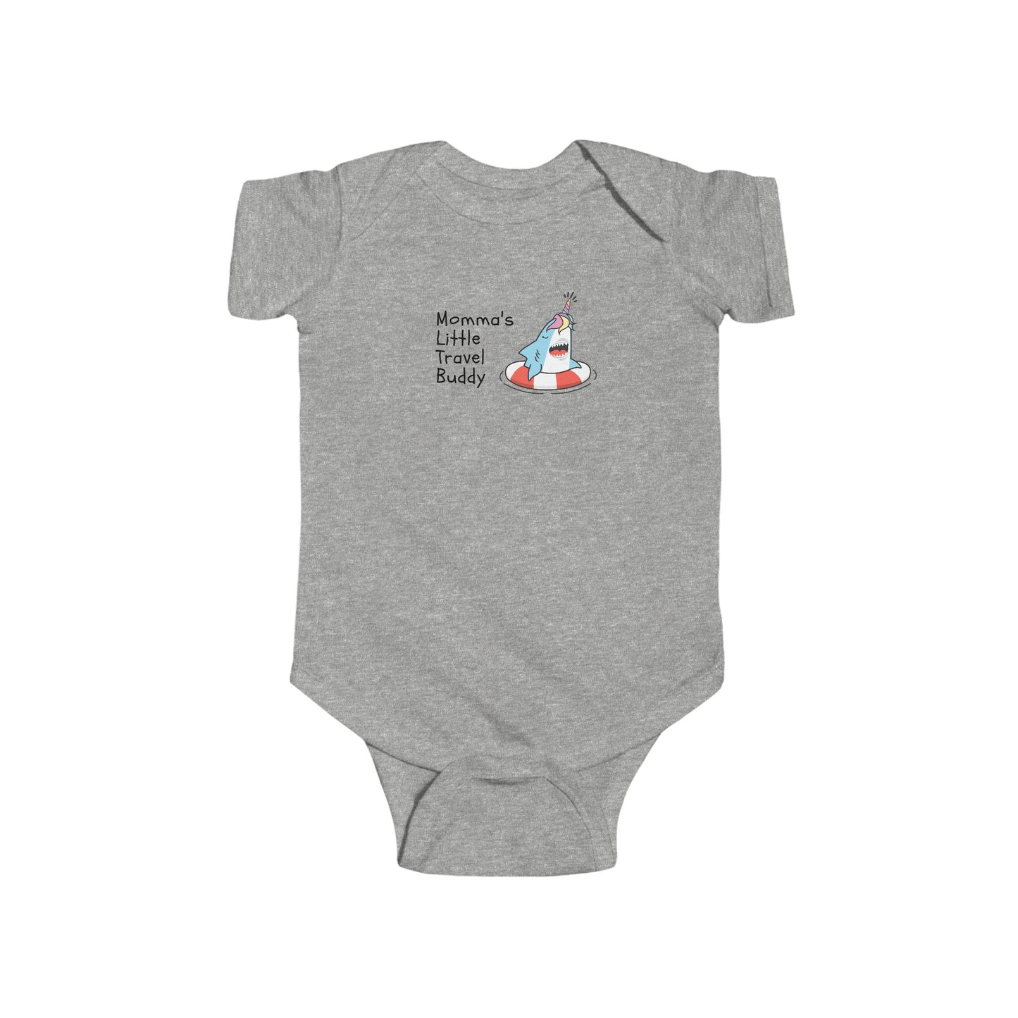 Momma's Little Travel Buddy Sharkicorn Onesie