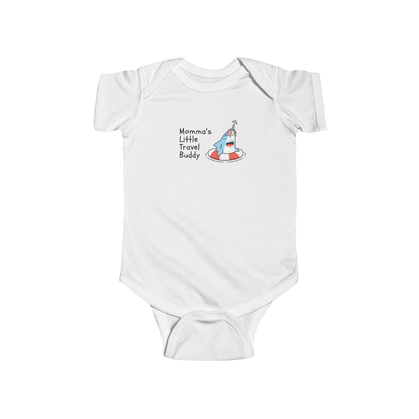 Momma's Little Travel Buddy Sharkicorn Onesie