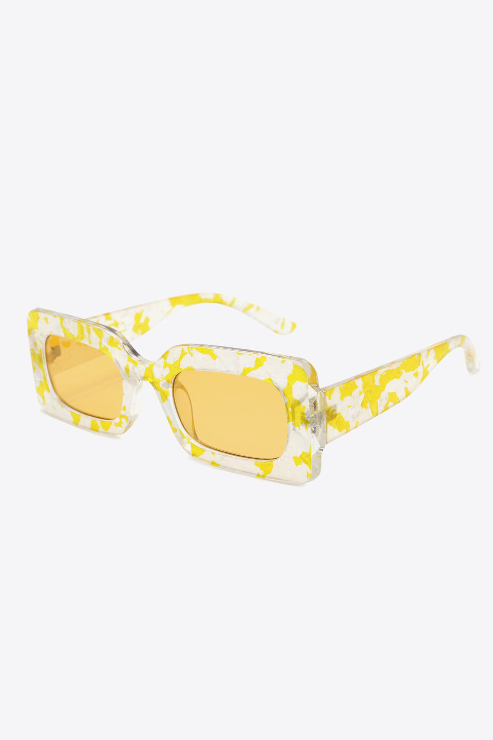 Retro Square Zebra Print Sunglasses with Amber Lenses – Bold and Trendy Eyewear