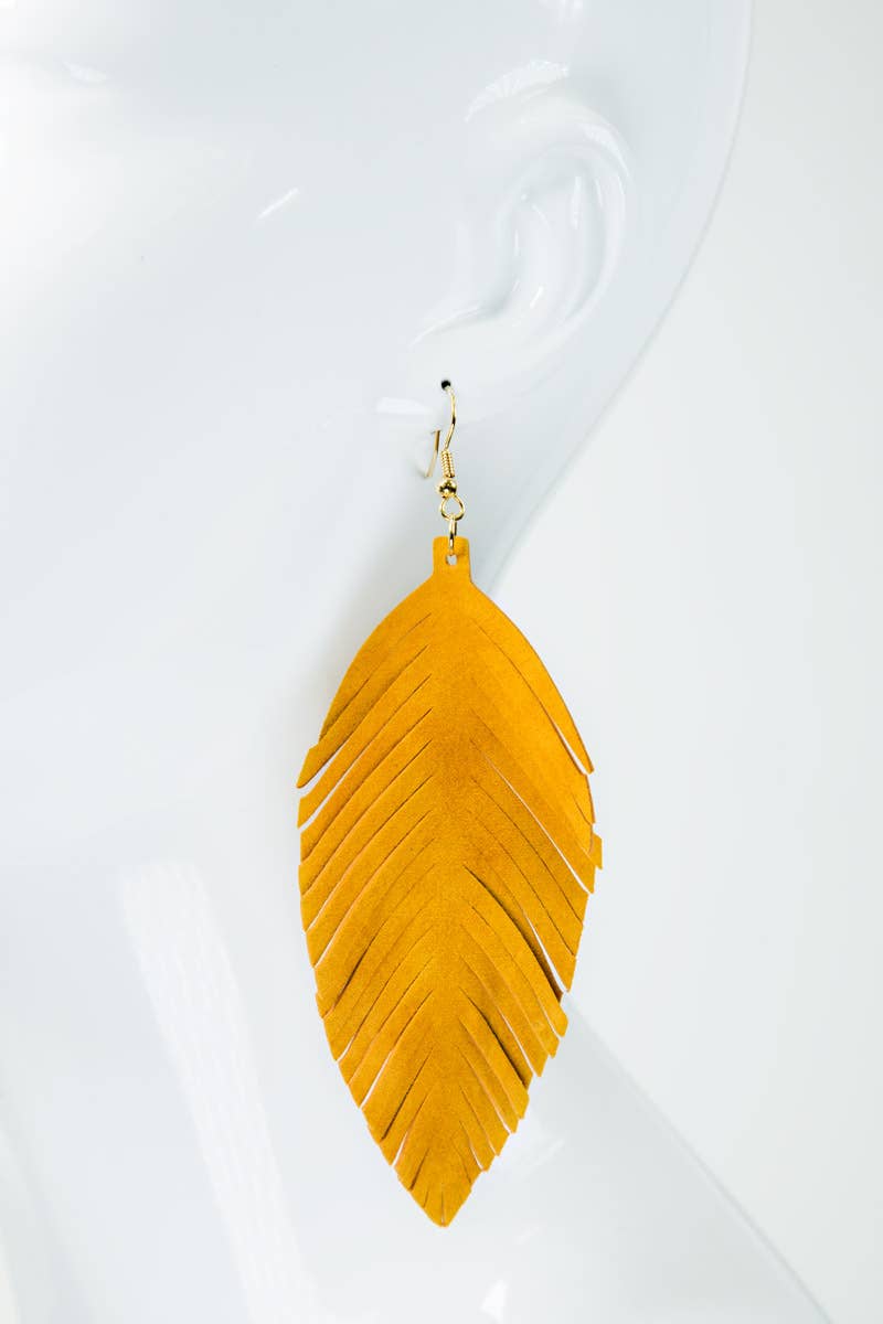 Fringe Feather Drop Earrings (Lightweight Statement | 3 Colors)