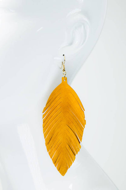 Fringe Feather Drop Earrings (Lightweight Statement | 3 Colors)