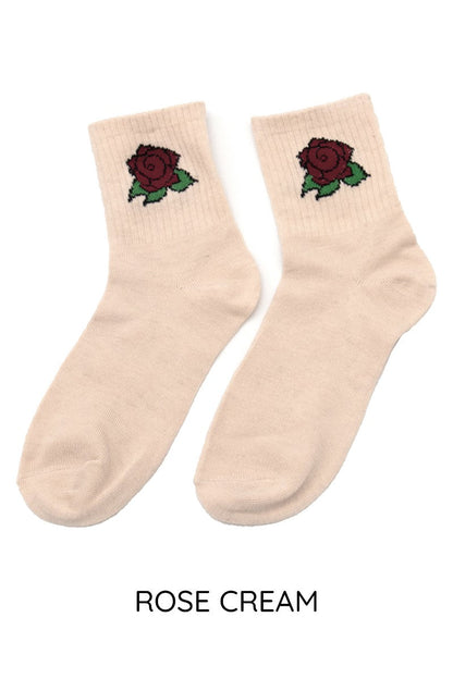Graphic Crew Socks Set (4-Pack | Peace, Yin Yang & Mushroom)