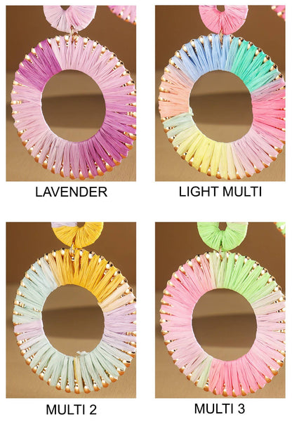 Wrapped Hoop Drop Earrings (Two-Tone Statement Dangles)