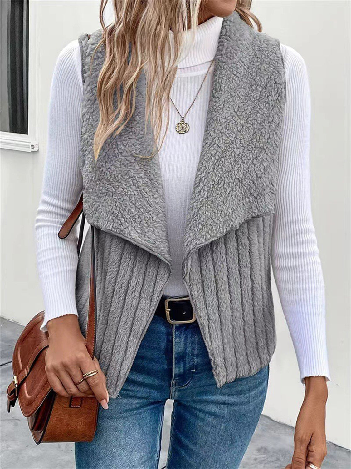 Cozy Sherpa-Lined Vest (6 Colors: Dust Storm, White, Black, Gray, Dusty Blue, Lilac)