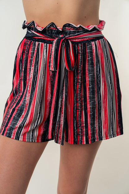 Striped Paperbag Waist Shorts – Stylish Comfort for Jetsetters