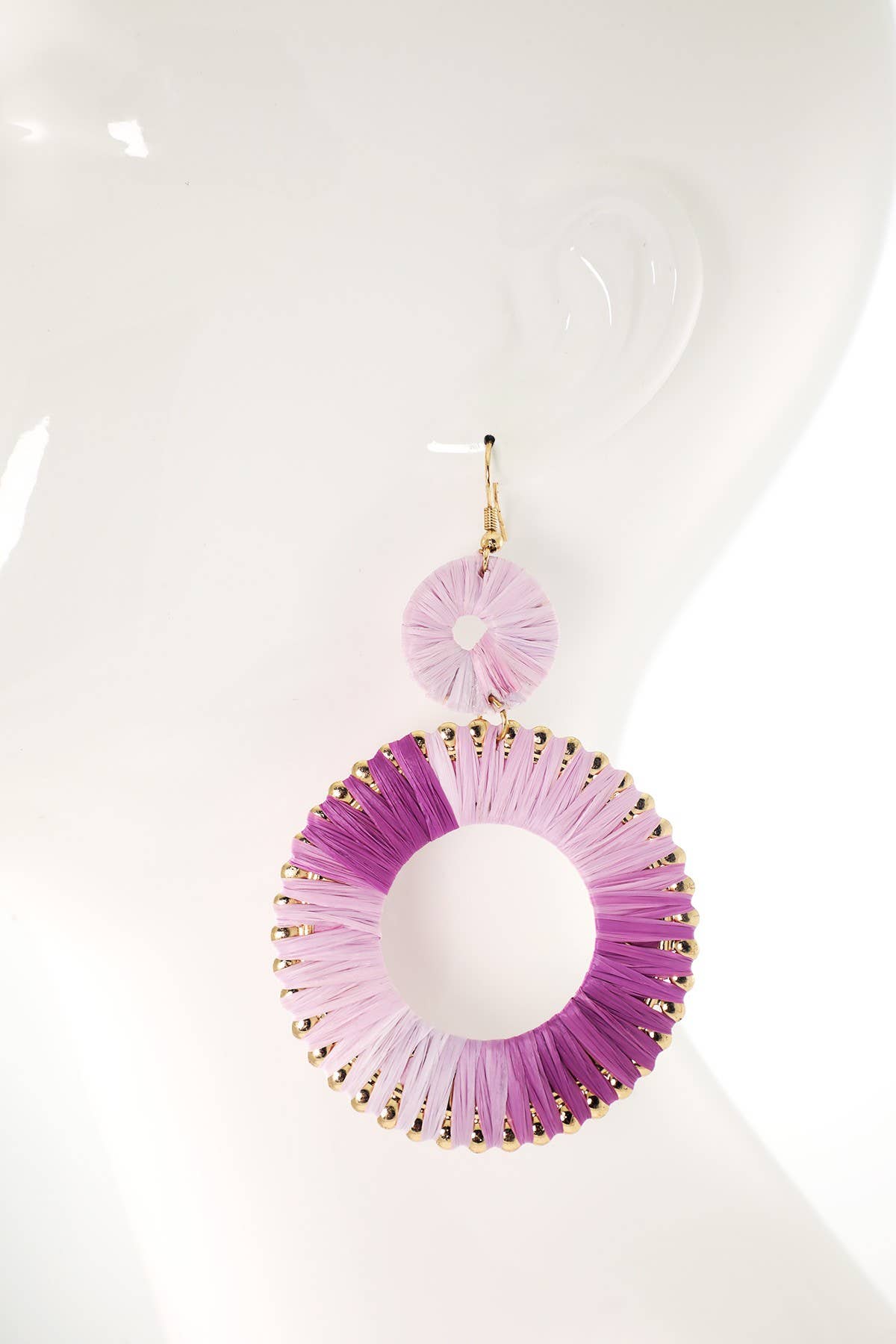 Wrapped Hoop Drop Earrings (Two-Tone Statement Dangles)