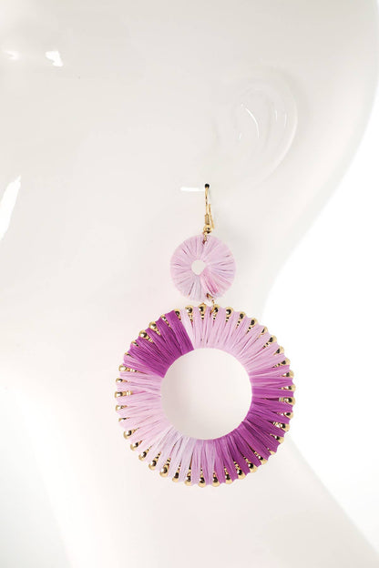 Wrapped Hoop Drop Earrings (Two-Tone Statement Dangles)