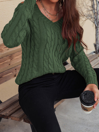 Cozy Red Cable-Knit Sweater