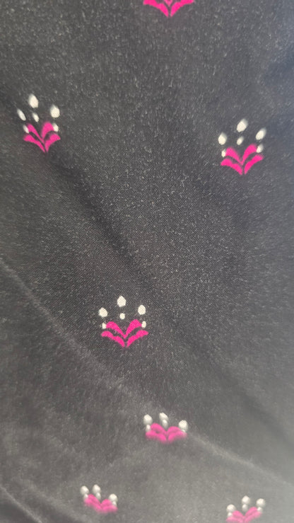 Express Black Off-the-Shoulder Pink Print Blouse – Size M